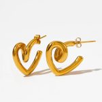 1-Pair-Cute-Heart-Shape-Polishing-Plating-304-Stainless-Steel-16K-Gold-Plated-White-Gold-Plated-Gold-Plated-Ear-Studs-display-picture-1