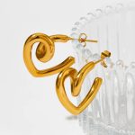 1-Pair-Cute-Heart-Shape-Polishing-Plating-304-Stainless-Steel-16K-Gold-Plated-White-Gold-Plated-Gold-Plated-Ear-Studs-display-picture-2