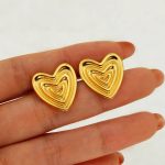 1-Pair-Simple-Style-Heart-Shape-304-Stainless-Steel-316-Stainless-Steel-18K-Gold-Plating-In-The-Furnace-Ear-Studs-display-picture-9