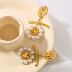 1-Piece-Vintage-Style-Simple-Style-Classic-Style-Heart-Shape-Pearl-304-Stainless-Steel-18K-Gold-Plated-Drop-Earrings