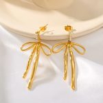 1-Piece-Vintage-Style-Simple-Style-Solid-Color-Plating-304-Stainless-Steel-18K-Gold-Plated-Drop-Earrings