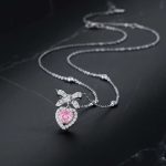 Princess-Heart-Shape-Bow-Knot-Sterling-Silver-Plating-Inlay-Zircon-White-Gold-Plated-Pendant-Necklace_3