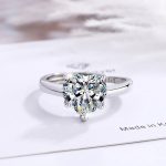 Shiny-Heart-Shape-Sterling-Silver-Plating-Inlay-Zircon-White-Gold-Plated-Open-Rings-display-picture-7