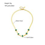 Stainless-Steel-18K-Gold-Plated-Simple-Style-Gold-Plated-Water-Droplets-Artificial-Gemstones-Necklace-display-picture-2