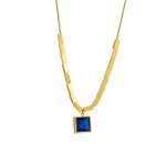 Stainless-Steel-18K-Gold-Plated-Vintage-Style-Plating-Inlay-Square-Glass-Pendant-Necklace-display-picture-5