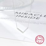 Sterling-Silver-White-Gold-Plated-Simple-Style-Shiny-V-Shape-Inlay-Zircon-Necklace-display-picture-3