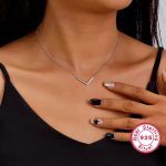 Sterling-Silver-White-Gold-Plated-Simple-Style-Shiny-V-Shape-Inlay-Zircon-Necklace_1