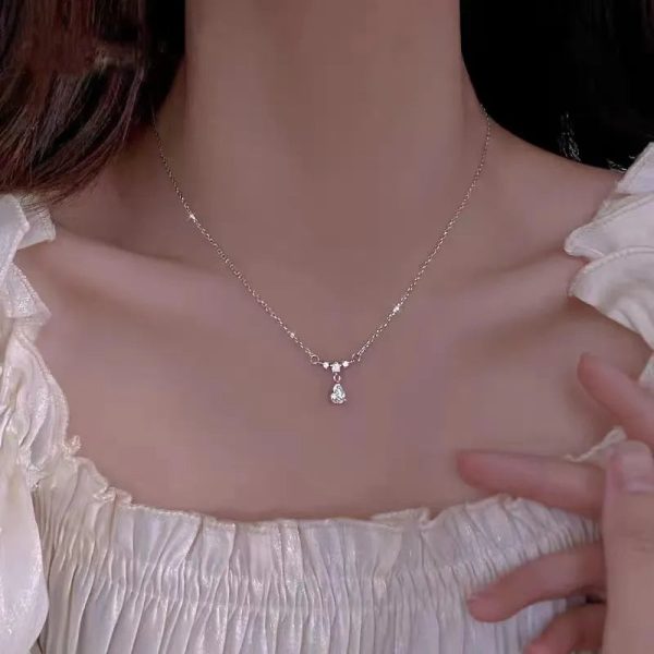 Sterling-Silver-Zircon-Inlay-Water-Droplets-Pendant-Necklace_1