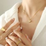Wholesale-Jewelry-Elegant-Heart-Shape-304-Stainless-Steel-Shell-18K-Gold-Plated-Inlay-Bracelets-Earrings-Necklace