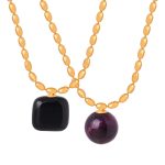 Wholesale-Jewelry-Elegant-Simple-Style-Round-Agate-Titanium-Steel-18K-Gold-Plated-Plating-Pendant-Necklace_1